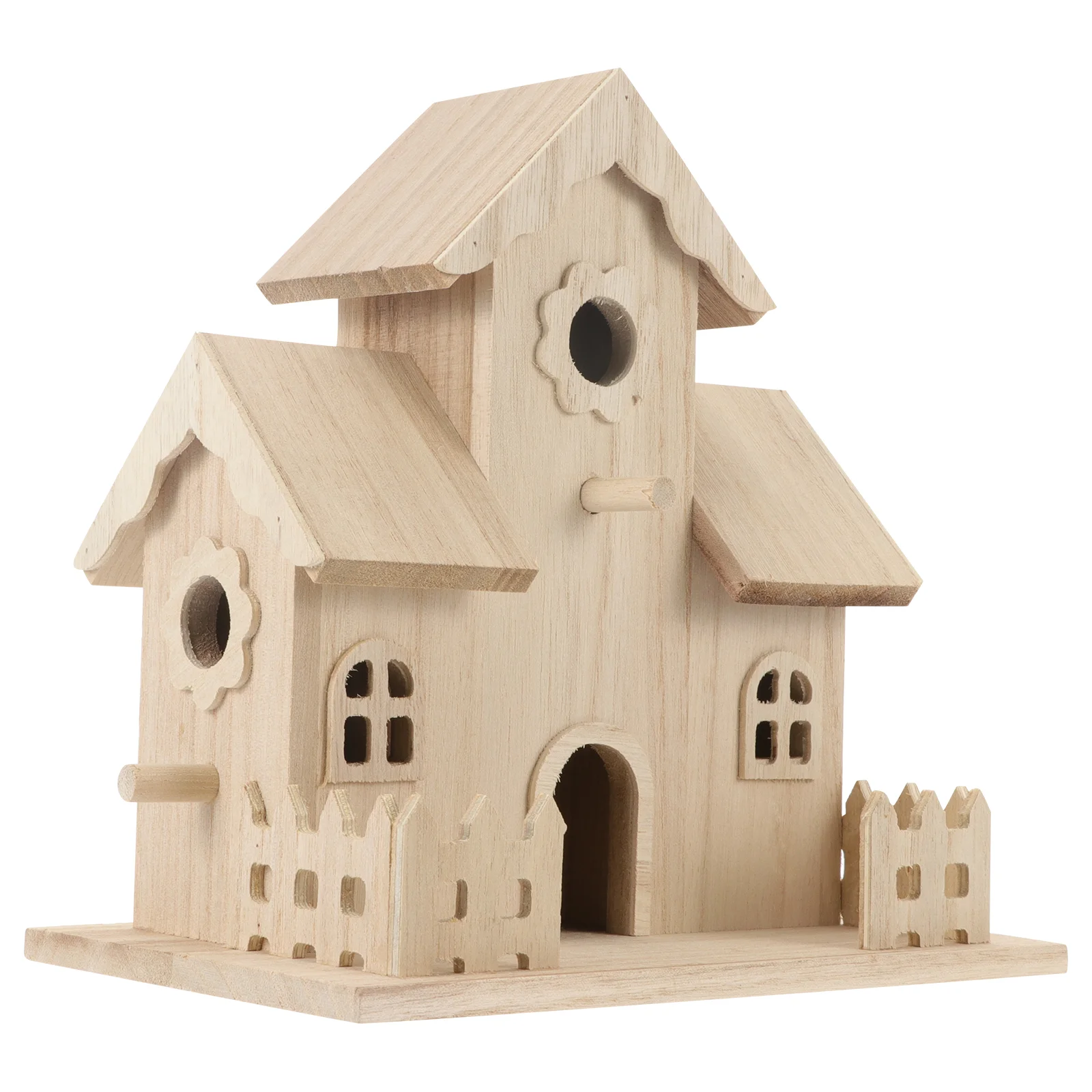 

Wooden Bird House Bird Nest Box Hanging Birdhouse Outside Wood Birds Nest Box Garden Indoor Ornament Natural Cedar