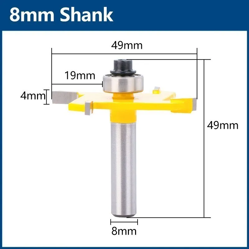 Marhynchus 6-Flute Router Bit T-Slot - Houtfrees Voor Trimmachine 12mm
