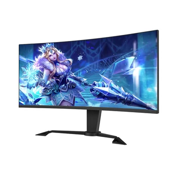 울트라 와이드 OEM 조절식 스탠드 커브드 모니터, 디스플레이 포트 1.4 포함, R1500, 34 인치, 35 인치, 4K 게이밍 모니터, 144hz