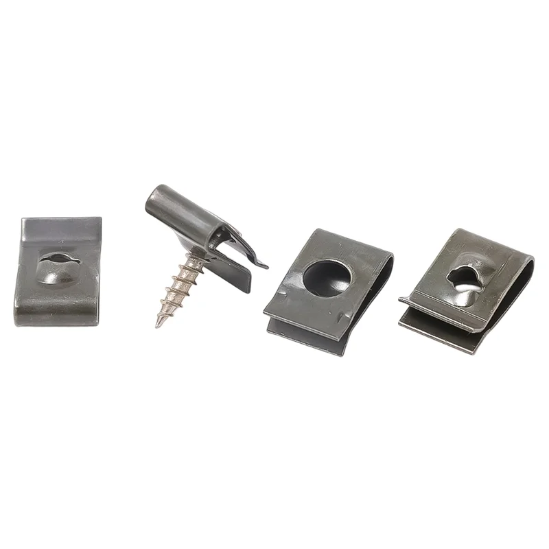 Car Motorcycles Metal Screw Fastener Clips U-Type Clip with Screw Anti-rust Protection Clip Buckle Iron Sheet