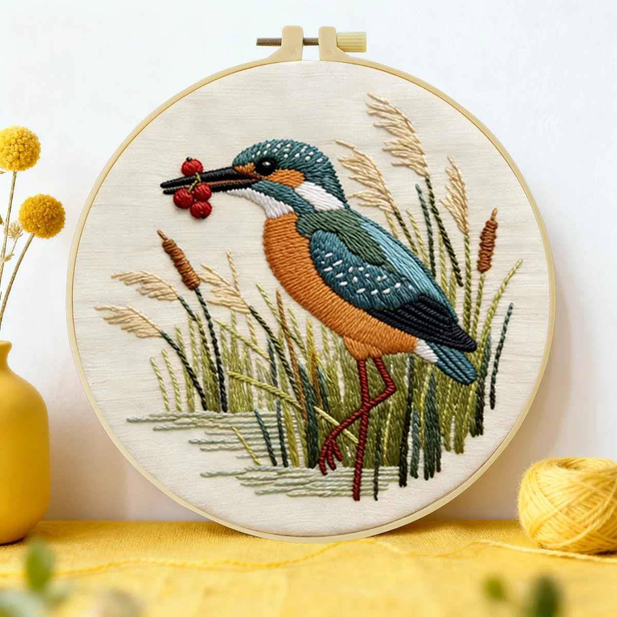 1 Stück 20X20CM/15X15CM 7,87/6,3 Zoll Vogel-Stickerei-Starter-Kit DIY-Kit DIY-Stickerei-Set Handarbeiten Malerei Nähen Kunst