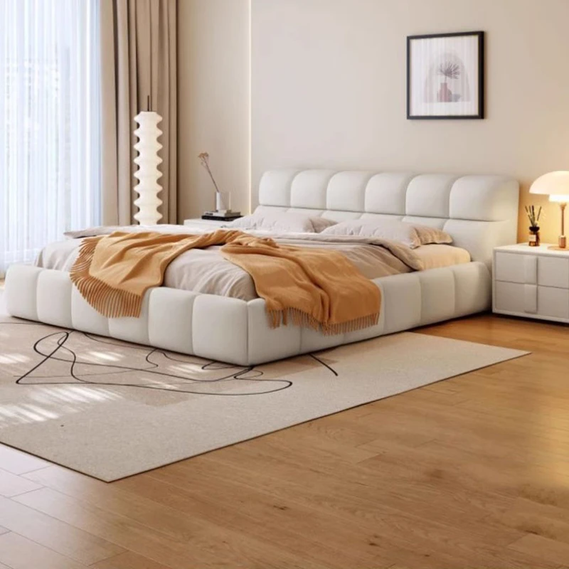 Letto Moderno Di Fascia Alta Cornici Glamour Queen White Platform Testiera Letto Matrimoniale Struttura Sicura Multifunzionale Camas Mobili Per La Cas