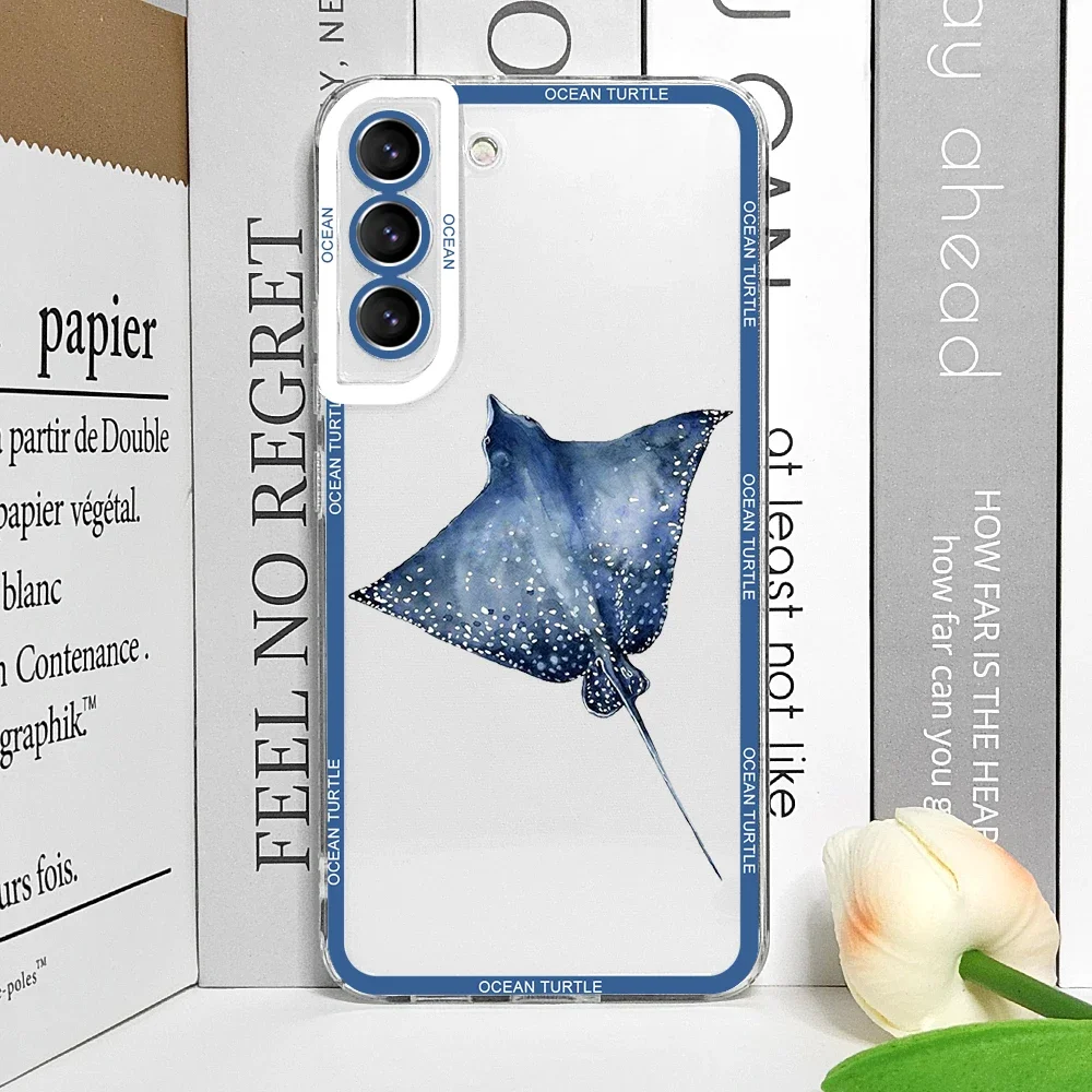 Cool Ocean Turtle Sea Blue Design Clear Phone Case Cover