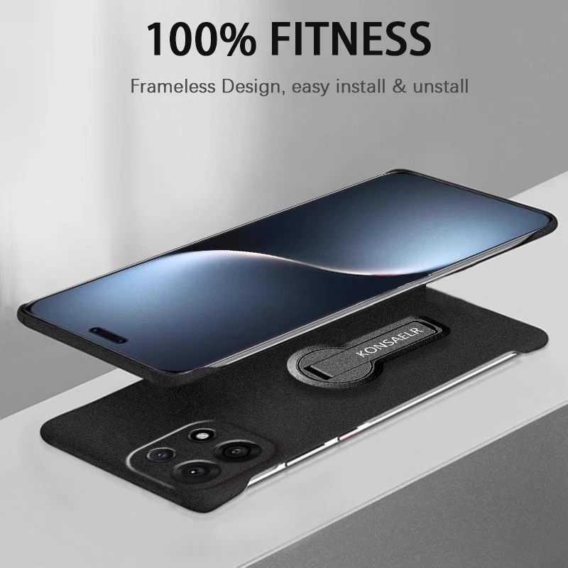 Borderless 360° Shockproof Bracket Cover Bumper Case