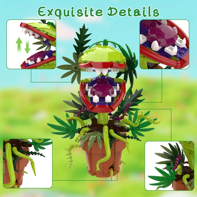 Little Shop of Horrors Audrey 2 Piranha Plant Building Blocks Compatible with Lego Sets for Boys 8-14, Adults, Fans, 327 Pcs 4