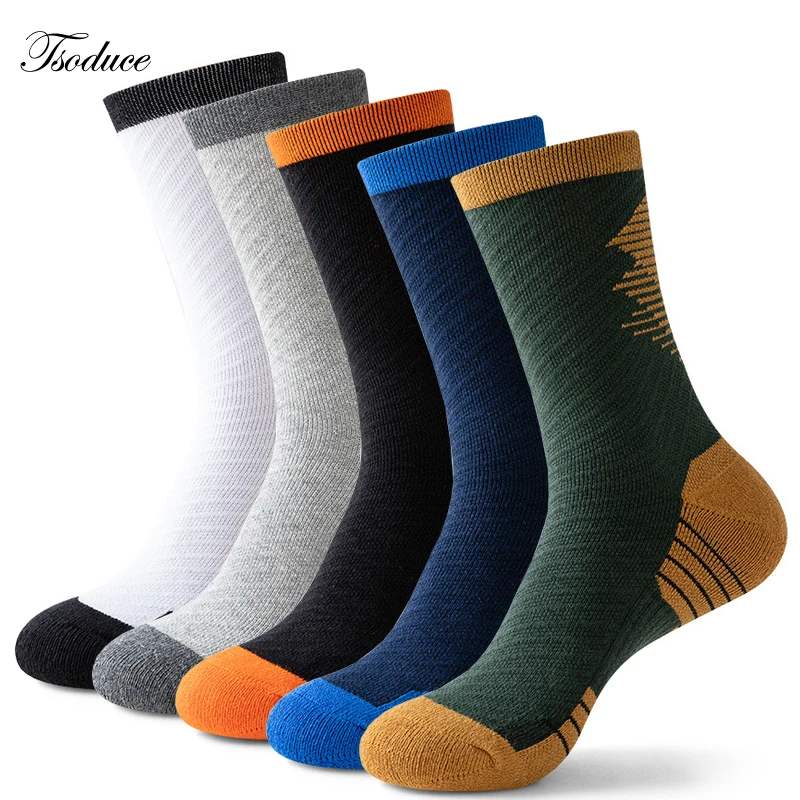 Men Basketball Socks Thickened Cushioned Towel Middle Tube Sweat-absorbing Non-Slip Outdoor Sports Compression Running Socks