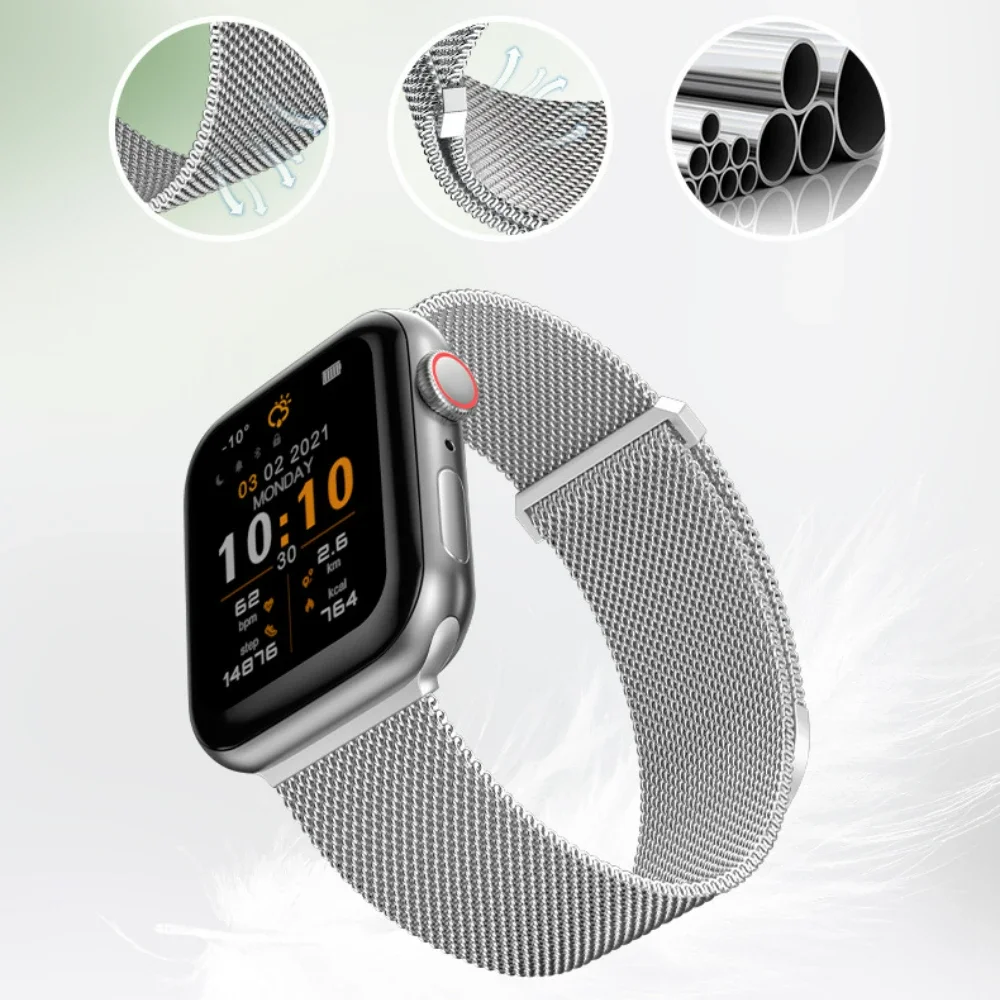 Milanese Loop Strap for Apple Watch Band 44mm 40mm 45mm