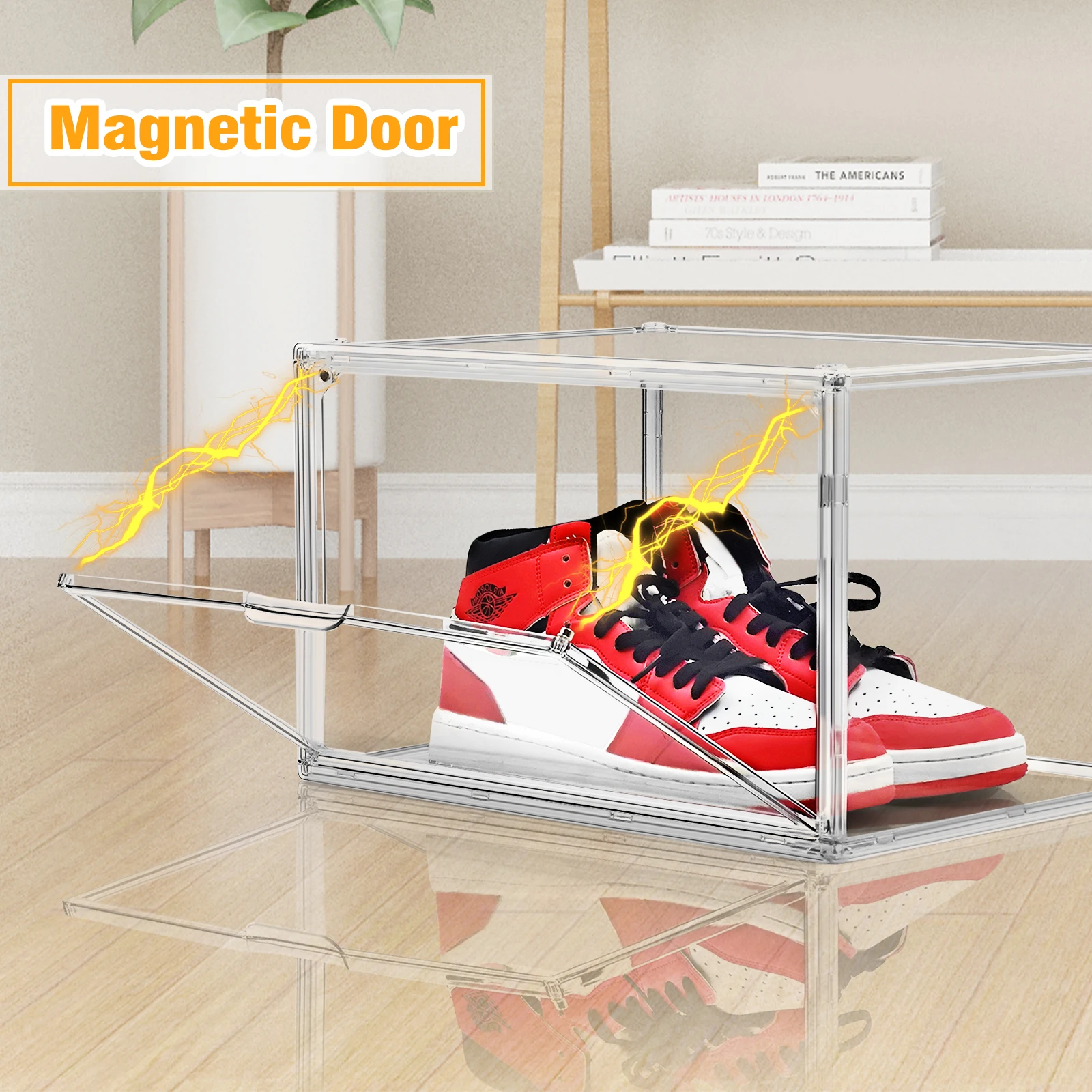 Thicken Acrylic Shoe Storage Cabinet Clear Shoe Box Stackable Magnetic Open Sneaker Rack Shoes Organizer