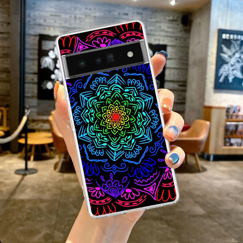 Mandala Flower Totem Shockproof Clear Silicone Phone Case