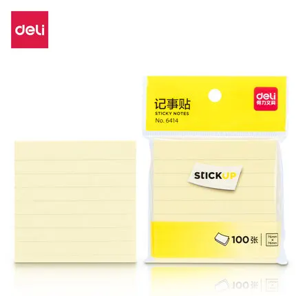 Deli 6414 Pad Notes Sticky Note Ahesive Memo Pads Office School Stationery 76 * 76mm100 Sheets / Bag