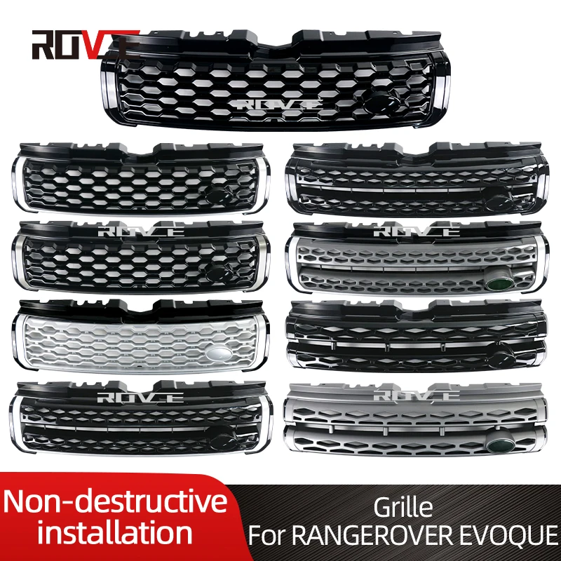 ROVCE Front Bumper Grille ABS Grill For Land Rover Range Rover Evoque ...