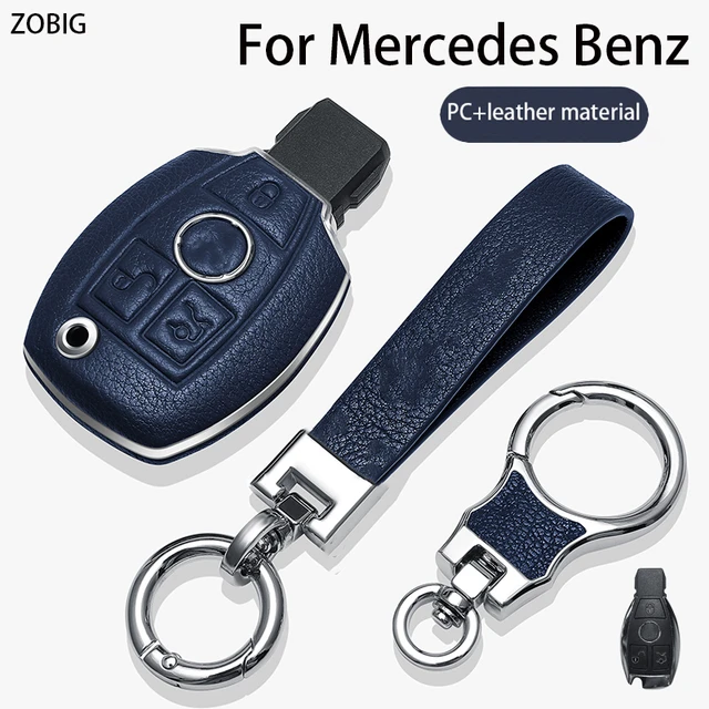 ZOBIG Leather Key Fob Cover for Mercedes Benz Car Key Case Shell