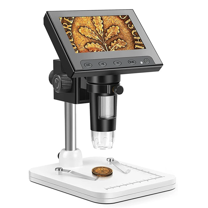 

4.3 Inch LCD Microscope 50X-1000X Magnification USB Digital Microscope for Kids and Adults for Coin/Stamps/Plants/Soldering