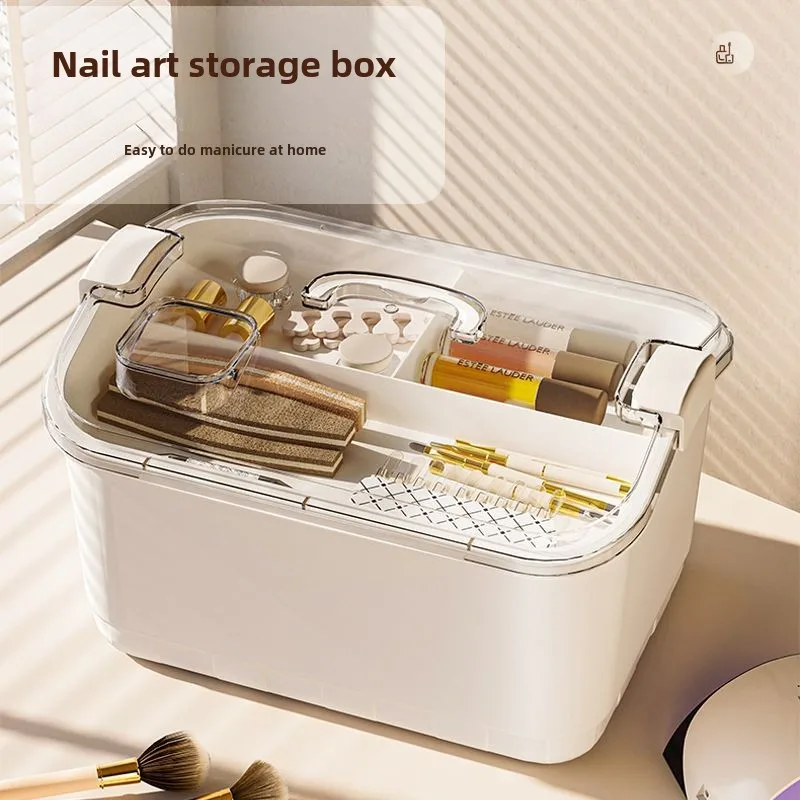 Nail art tool storage box Large capacity dust-proof jewelry sorting box Eyebrow pencil lipstick storage box 2
