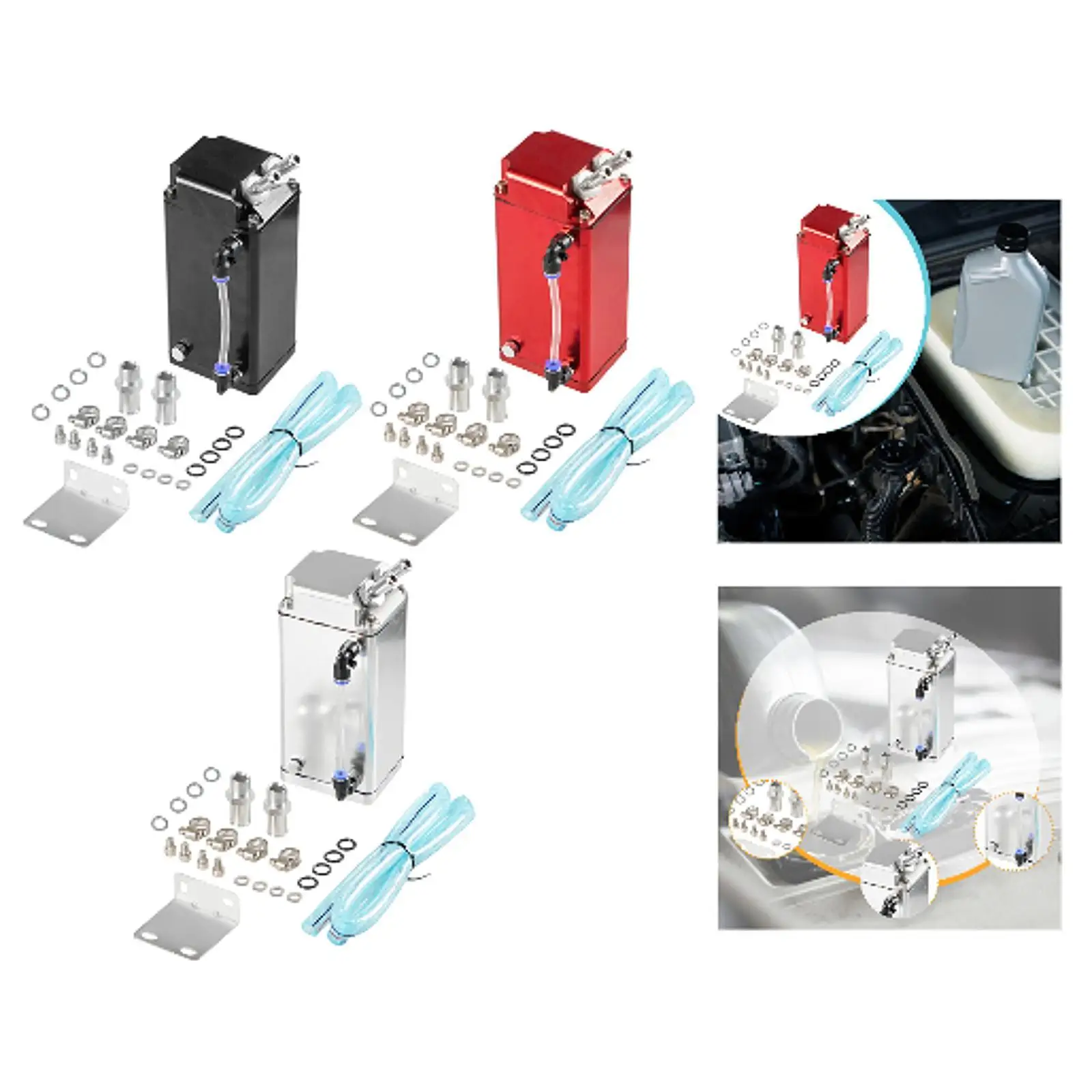 일반 오일 캐치 캔 키트 부품 범용 차량용 개조 간편 설치 전문가용 견고한 오일 분리기 저장 탱크