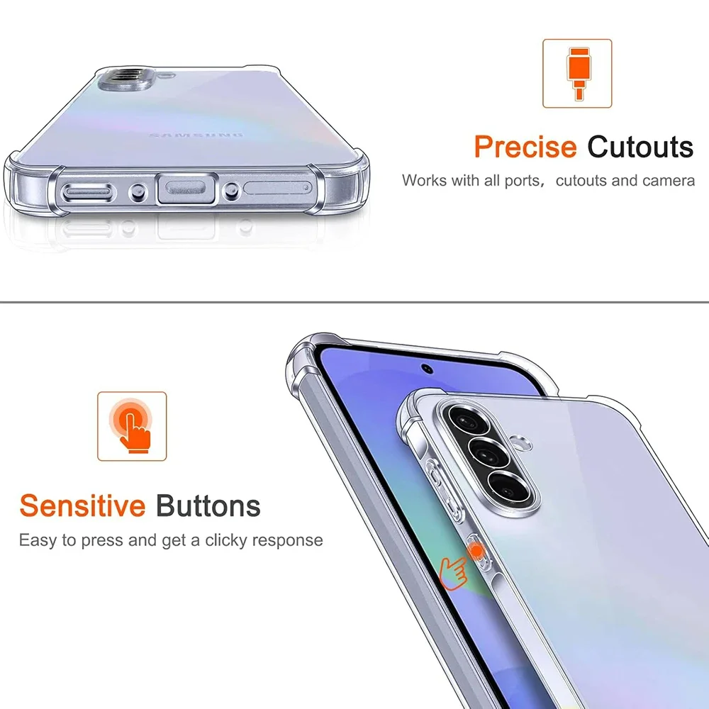Shockproof Ultra Thin Soft Clear Silicone Back Cover - Luxury Slim Shell Case