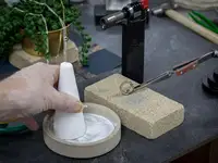 TECHNIQUE Borax Cone Soldering Flux Jewelry Making Gold Silver Welding Anti Oxidation Flux with Ceramic Dish