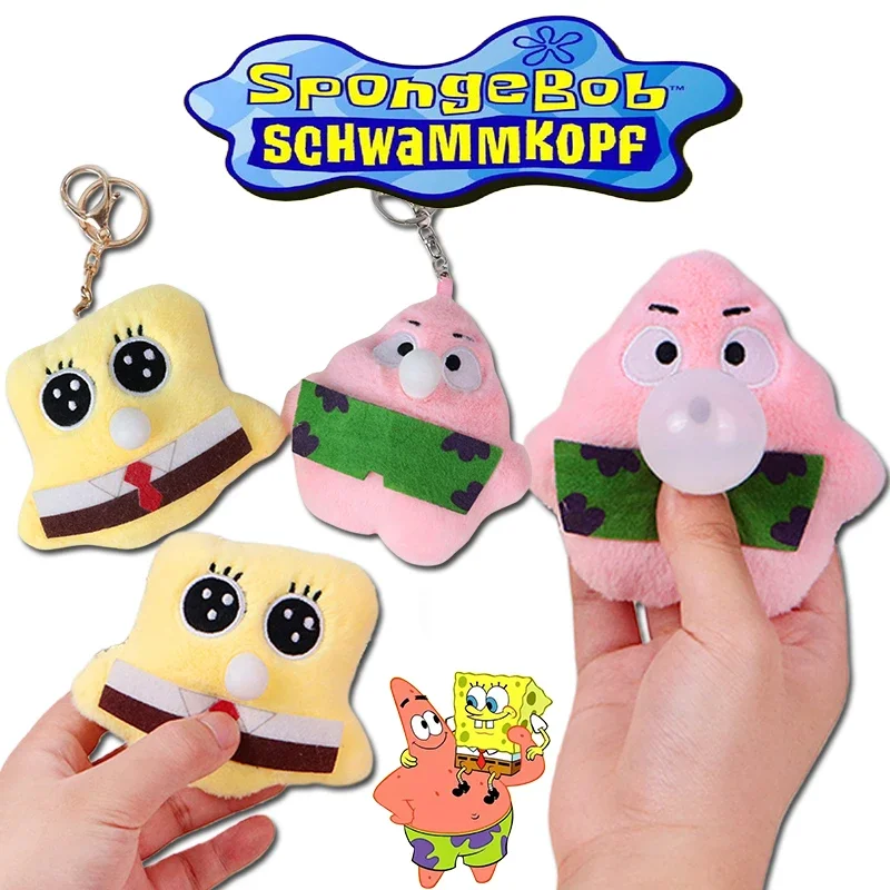 Spongebob Squarepants Portachiavi Spit Bubble Squeak Cute Creative Doll Doll Anime Surround Patrick Star Portachiavi Doll Pendant