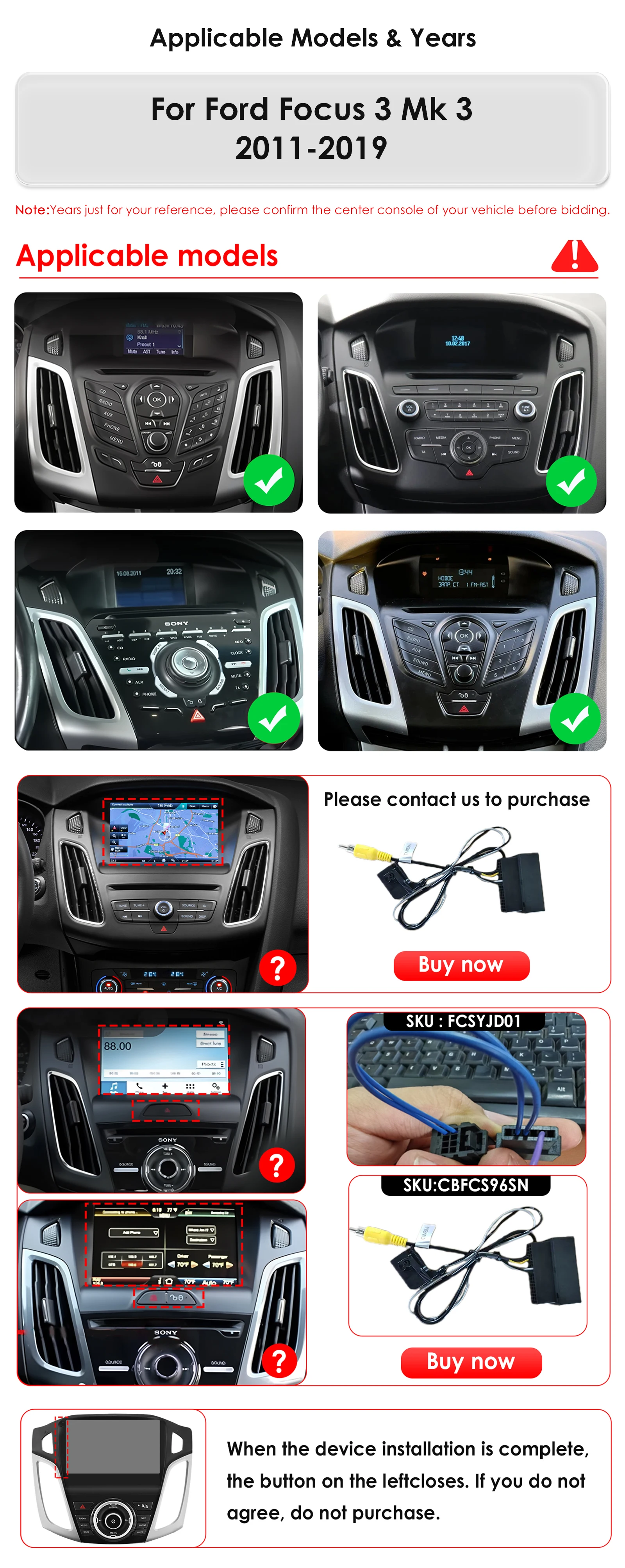 Hizpo 9,7 "Carplay Android 13 Autoradio Für Ford Focus 3 MK3 2011-2019 auto intelligente systeme Vertikale Bildschirm BT RDS DSP 7862 – Detail 3
