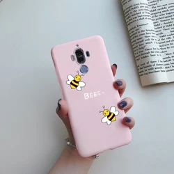 Cute Cat Cartoon Silicone Case - Soft Shockproof Cover for Mate 9 (Pink)