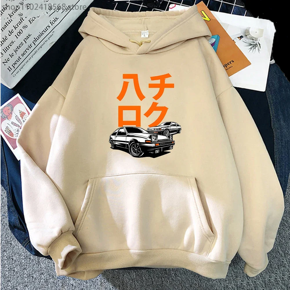 Car Hoodie Men Guy Anime Initial D Jdm Printed Sweatshirt Graffiti High Quality Large O-Neck Unisexwinter Cool Automotive Hoody