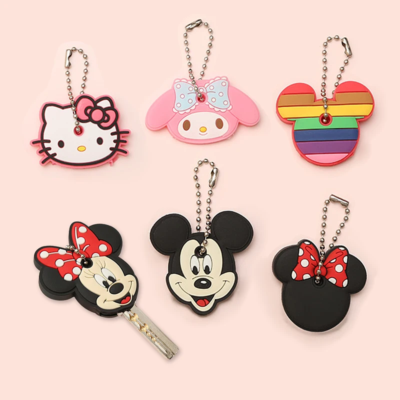 Cartoon Mickey Mouse Silicone Key Case Women Key Chain Pendant