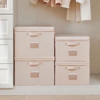 Fabric Foldable Storage Box With Lid Organizer For Clothes Large Capacity Quilt Blanket Toy Storage Closet Wardrobe Organizer 1
