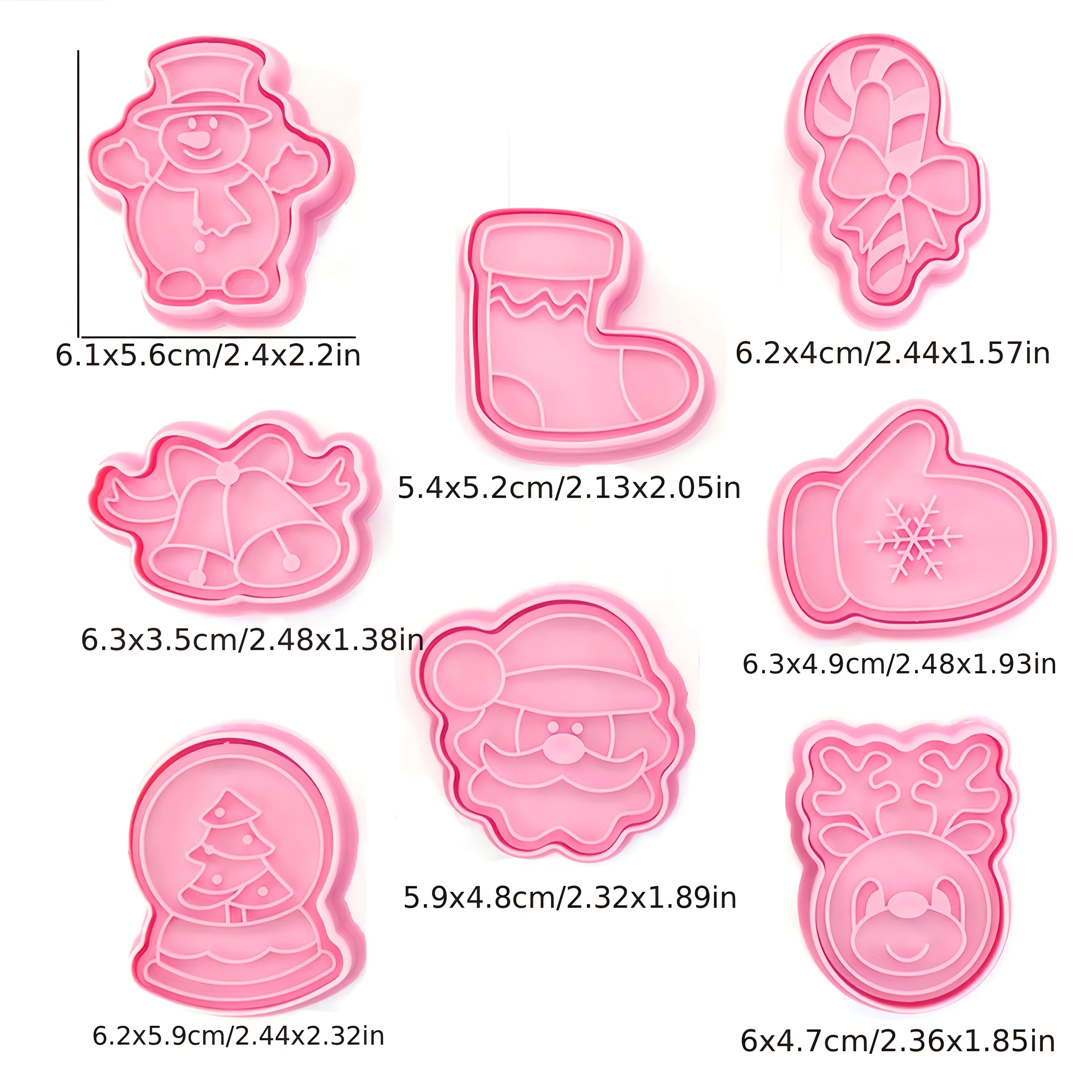 Description Picture 6 of item6-8Pieces Cookie Cutters for Christmas Biscuit Mold Pastry Pressing Cookie Stamp for Baker Confectionery Baking Pastry Tools
