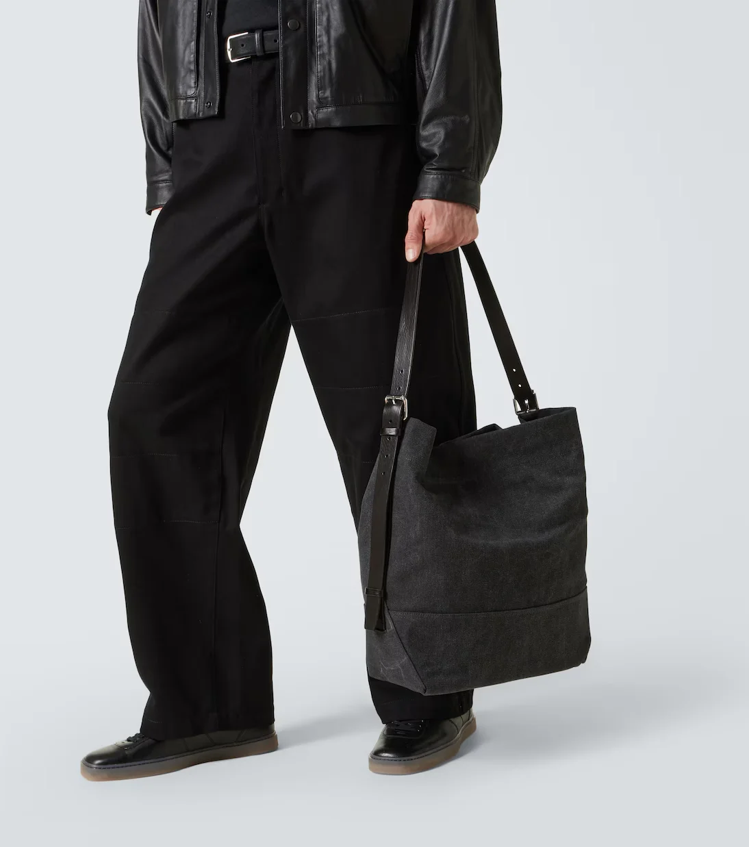 Genuine LEMAIRE Canvas Shoulder Tote Bag with Adjustable