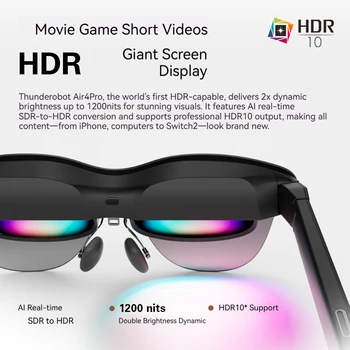 3G AR ai vr Glasses IPX-5 Waterproof 4K Video Capture Sound, HDR10 Display, 135 4