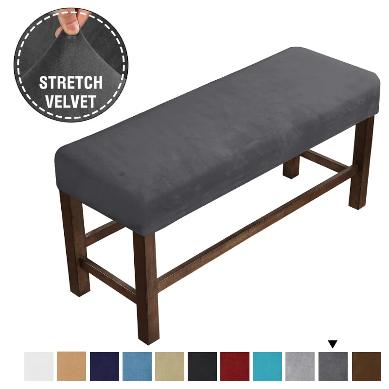 Luxurious Velvet Stretch Dining Chair and Bench Covers - Soft Spandex Slipcovers and Seat Protectors