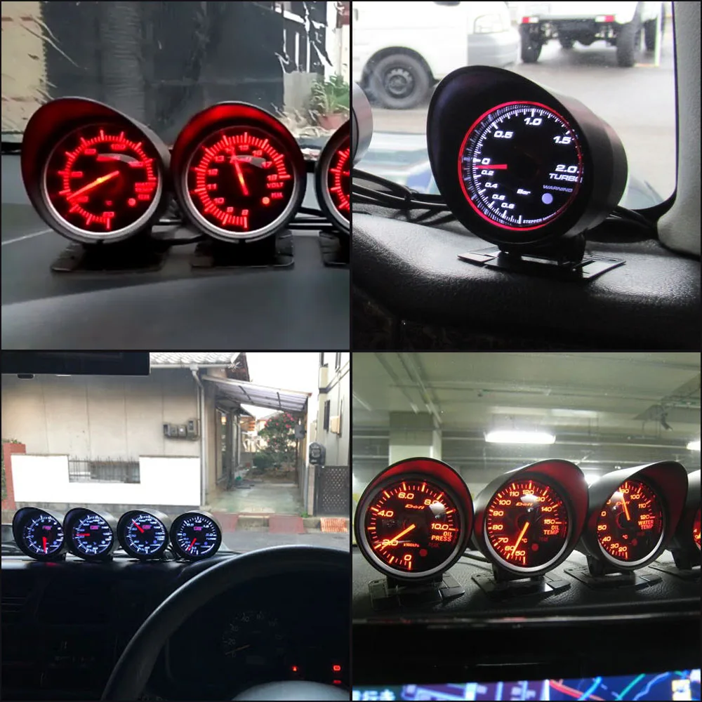 60mm Gauge Defi BF White Red Light Volt water temp oil temp oil press rpm vacuum boost ext temp air fuel Ratio auto gauge meter