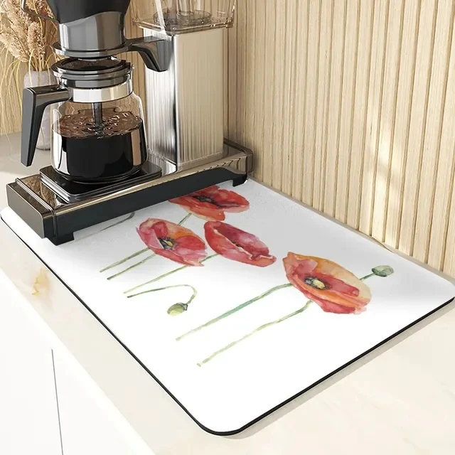 

Alfombrilla de ratón estilo planta para mesa, mantel caliente con patrón de hojas, escurridor de platos, posavasos, alfombrilla