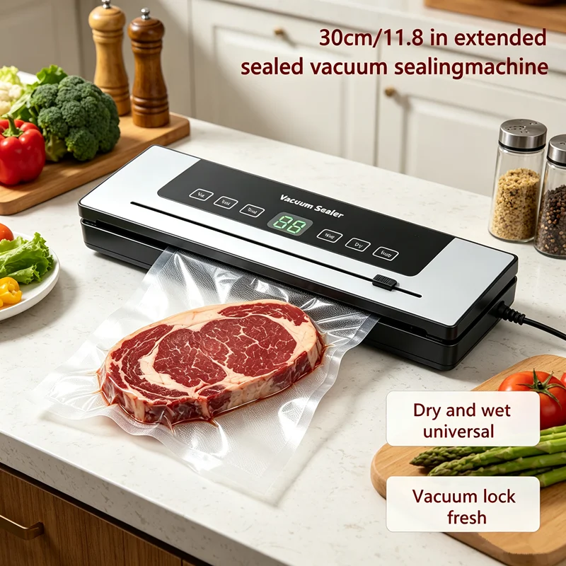 Electric vacuum sealing machine food storage sealing touch dry/wet built-in cutter kitchen food sealing vacuum packaging machine 1