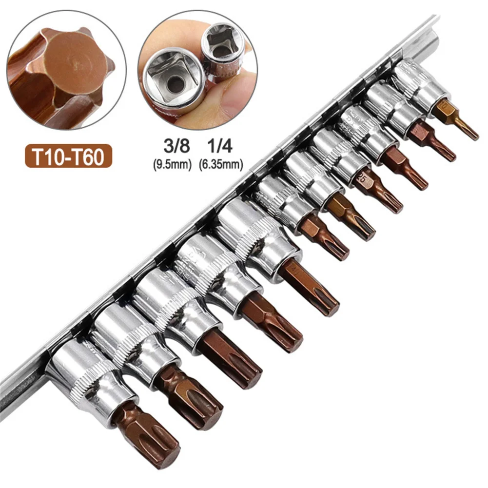 14 Pce Set Prese Stella Cromato Vanadio Donna Tx Star Torx