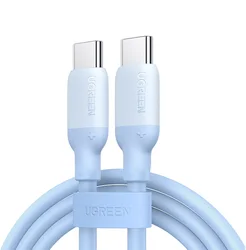 Premium UGREEN Soft Silicone Fast Charging USB - C Cable - PD60W 3A Flexible Cord - Type - C to Type - C (PD60W Blue)