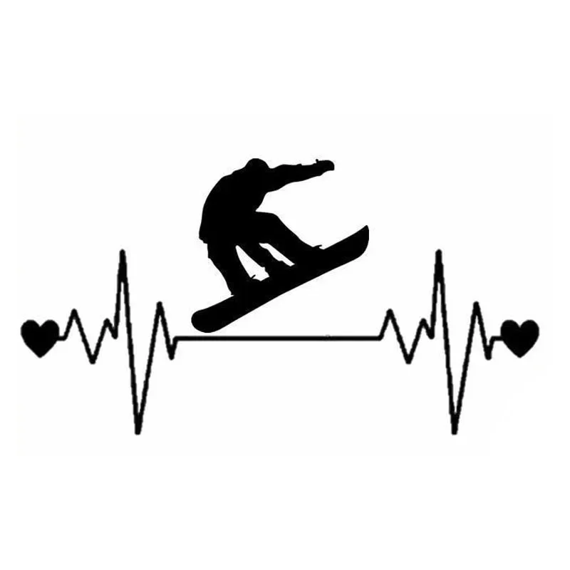 

Модная наклейка для сноуборда с изображением сердцебиения, спасательная наклейка, виниловая черная/Серебристая Наклейка для автомобиля, 16,1 см * 9 см