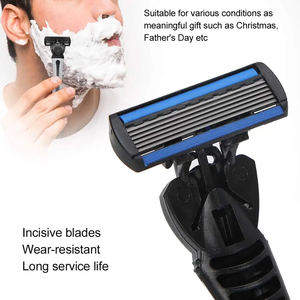 Razor Blade Razor Blades Safety Razor Manual Shaver Razor Shaver Mini Razor 1pcs Safety Blade Razor 6-Layers Manual Safety Razor Washable Stainless Steel Streamline Blade Travel Home Use