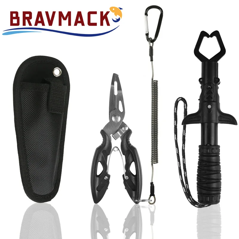 Professional Fishing Pliers Set Includes Hook Remover Split Ring Pliers Ruler Cutter for All Fishing