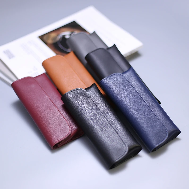 Handcrafted Genuine Leather Eyewear Pouch - Elegant Sunglasses & Glasses Storage Case
