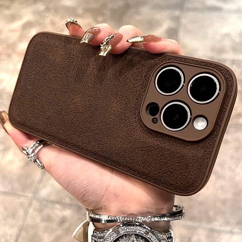 Luxury Leather Moon Pit Pattern Shockproof Phone Case Cover