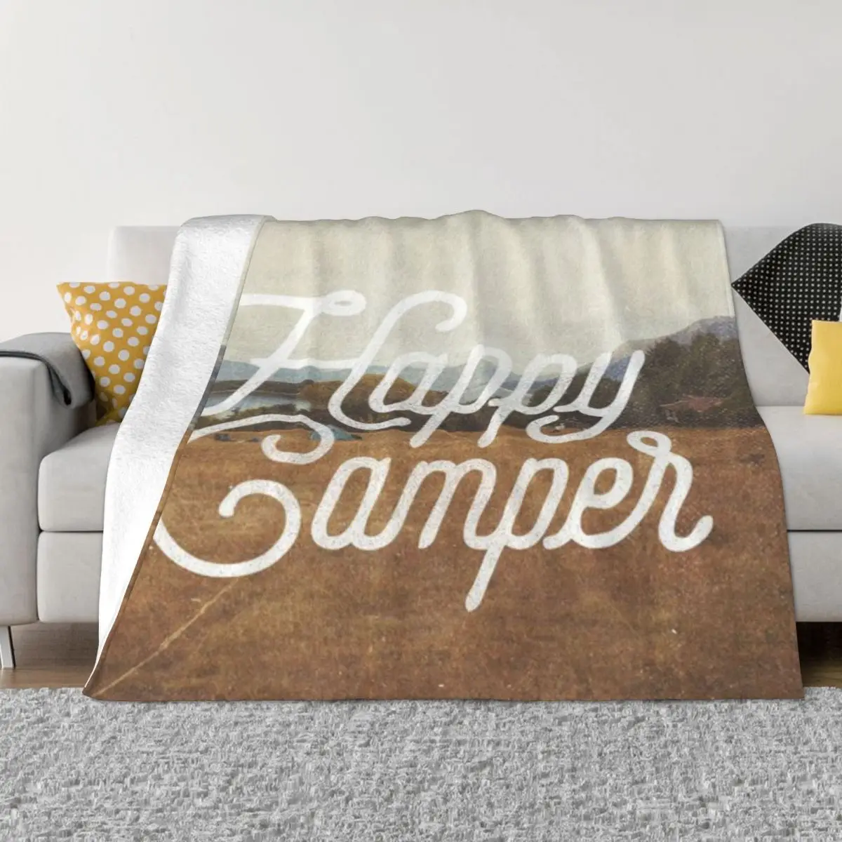 Happy Camper Una Coperta In Micro Pile Ultra Morbida