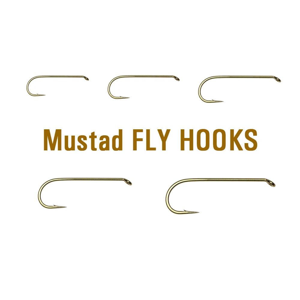 Mustad 30PCS Bronze Finish Streamer Signature Fly Fishing Hook 2X Strong 3X  Long Shank Micro Barb Ringed Eye Forged Trout Hooks