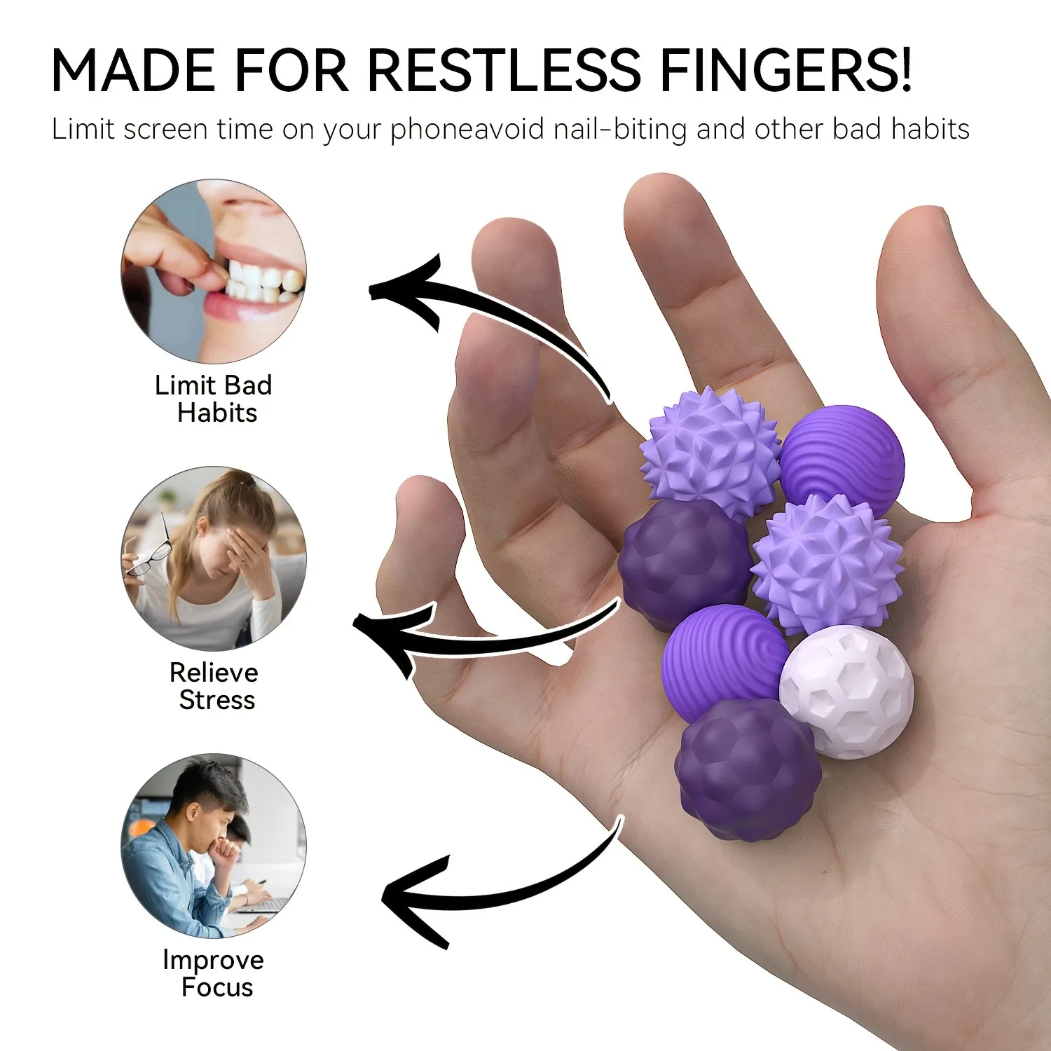 Magnetic Sensory Silicone Ball Hand Touch Ball Soft Massage Training Raised Point Waist and Back Foot Massage 4/8 pieces 3448020 fidget toy,sensory fidget toy,anti stress toy,finger sensory toy