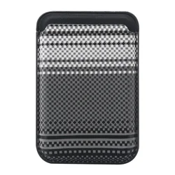 Sleek Carbon Fiber Magnetic Card Holder with MagSafe Compatibility (Black)