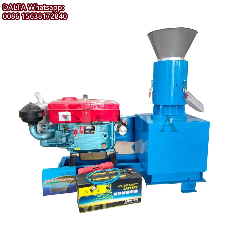 

300-350kg/h Diesel Biomass Straw Mini Pellet Flat Die Small Scale Wood Pellet Mill Processing Machine