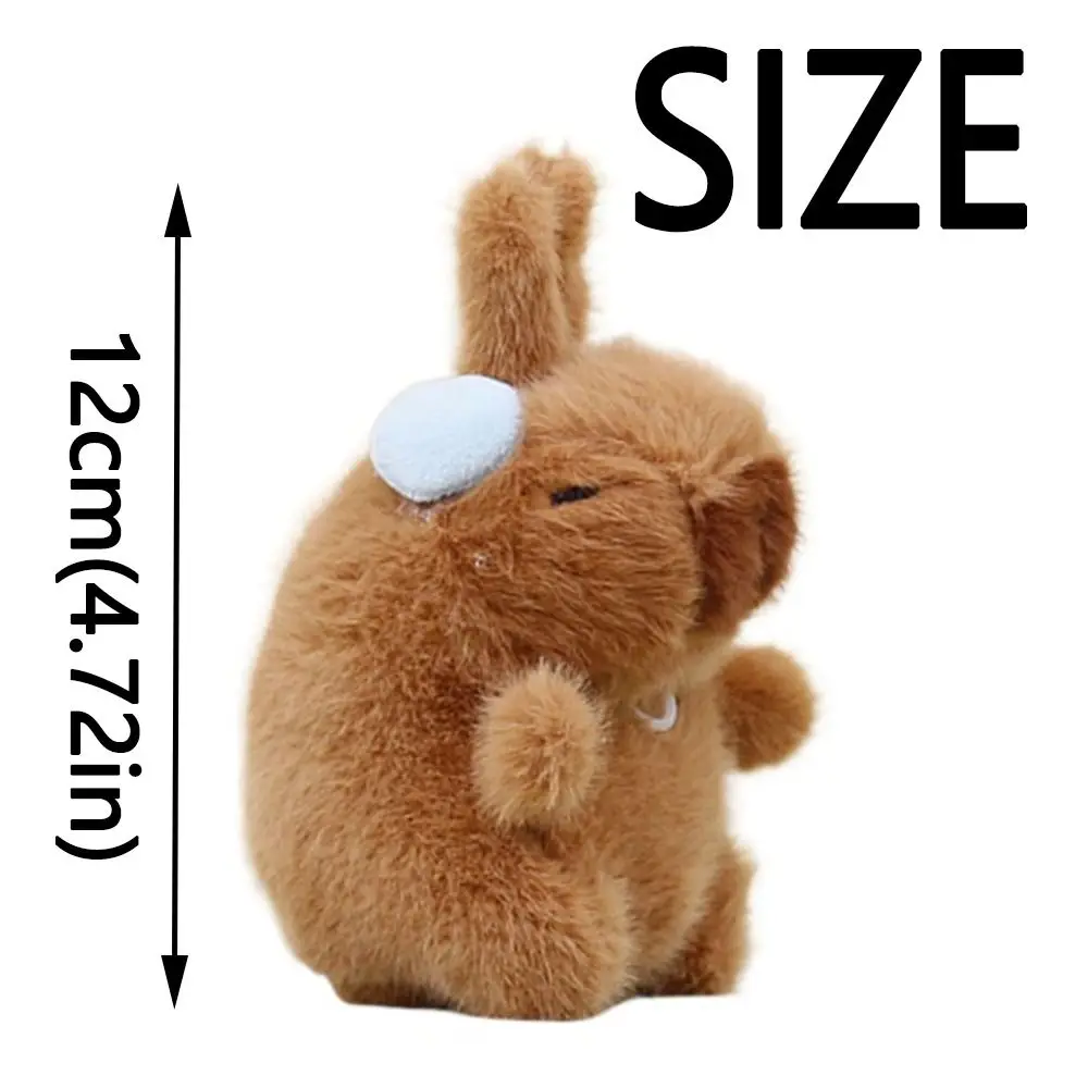 Funny Capybara Plush Pendant Movable Bunny Ears Pull Rope Cartoon Plush Toy Keyring Wings Soft Capybara Plush Keychains