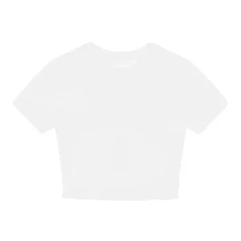 صيف 2025 الصلبة الأساسية قصيرة الأكمام المرأة التي شيرت عادية أسود أبيض موضة المحاصيل تي شيرت السيدات موضة الكورية تي شيرت 4