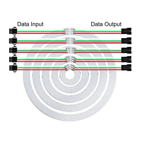 WS2812B 5050 RGB LED 링 8/16/24/35/45LEDs WS2812 개별적으로 BuiIt-IC RGB LED 모듈 DC5V 2