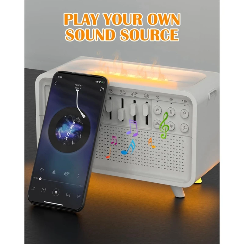 White Noise Machine Diffuser Air Aroma Diffuser Humidifier With 8 White Noise Adjustable, Night Light, Bluetooth Speaker 4